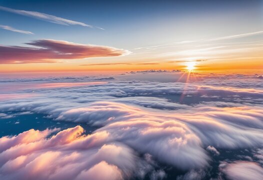 Preserving the Ozone Layer: A Stunning Sunset Over the Clouds