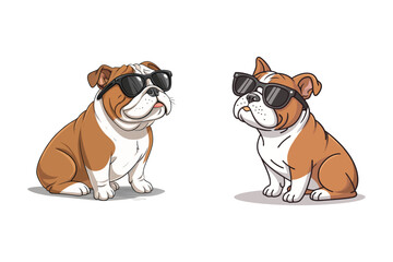 Too Cool Bulldog art vector eps