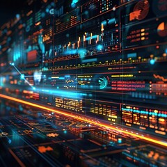 Fototapeta premium Graphic of Comprehensive data analysis tools and techniques for business insights