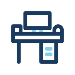 Workbench icons color line symbols for furniture, office and home. Can be used for websites, UI and mobile apps.