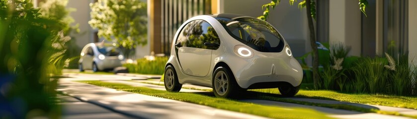 Fototapeta premium Highlight the environmental advantages of electric cars through a revolutionary 3D design
