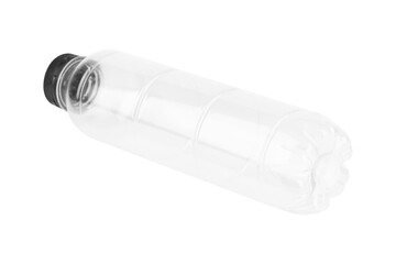 Transparent plastic bottle, recycling or reusing plastic isolated of background