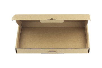 open cardboard box for parcel, gift box isolated from background