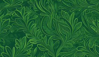 organic Green leaf abstract art wallpaper
