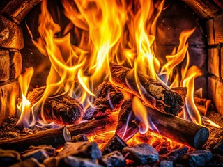 Captivating Close-Up of Flames in a Stove - Slow Motion Documentary Photography