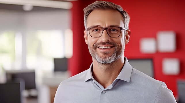 A dynamic freelancer in a tech-rich, vibrant setting with digital icons signifying growth and innovation