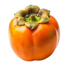 Persimmon close-up, isolated on a transparent background.