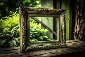 Captivating low-light photography showcasing a rustic wooden frame surrounded by a warm, cozy ambiance that beautifully enhances its charm and