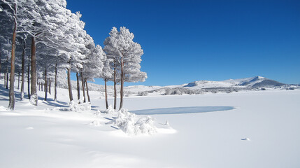 winter landscape with trees