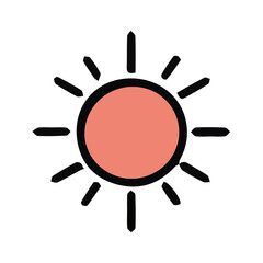 Sun icon isolated on white background. Vector illustration.