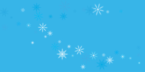 Horizontal frame with snowflakes falling down into darkness Snowfall. Vector illustration.