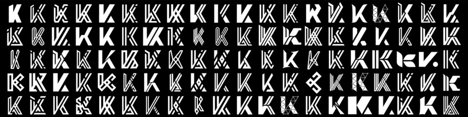 collection abstract letter K logo design. modern logotype K design with white color. vector illustration