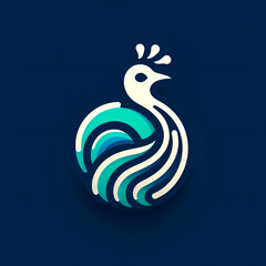 Fototapeta premium peacock logo minimalist