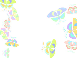 Flock of silhouette black butterflies on white background. Vector Hands with flying up color butterflies . 