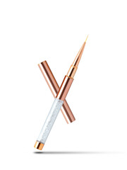 manicure brushes on a white background