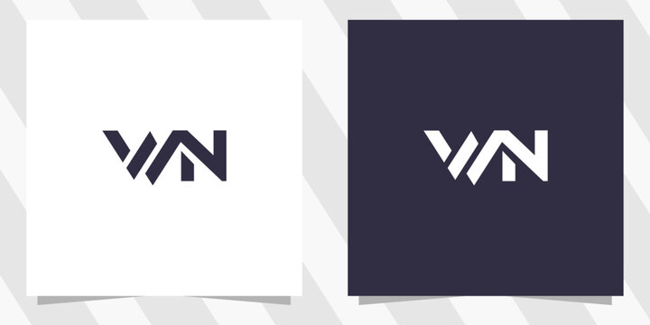 letter wn nw logo design