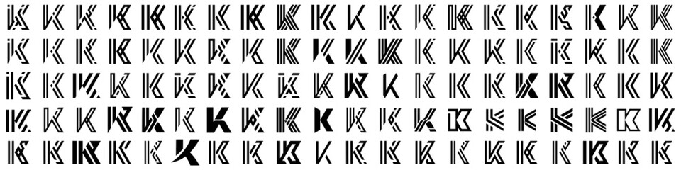collection abstract letter K logo design. modern logotype K design with black color. vector illustration