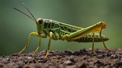 Fototapeta premium grasshopper on the ground