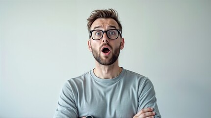 Obraz premium man with a expression of surprise