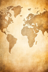 A vintage style world map displayed with aged parchment tones, offering a nostalgic, historical view of the globe.