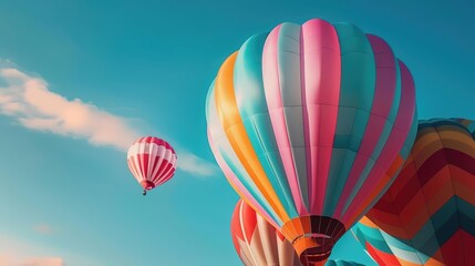 Colorful hot air balloon festival, mass ascension