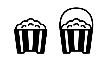 Popcorn icon set with simple and modern.cinema food