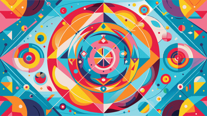 Fototapeta premium Vibrant Abstract Geometric Kaleidoscope Background
