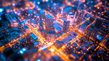 Obraz premium Tech savvy city