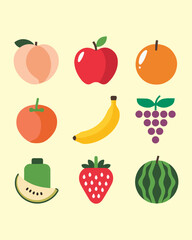 set of fruits and vegetables