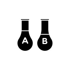 A B Testing icon flat line symbol set.