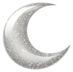 PNG Silver moon icon astronomy nature shape.