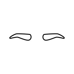 Brows icon vector. Eyebrow illustration sign. Forehead symbol or logo.