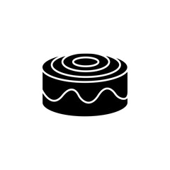 Cinnamon roll icon flat line symbol set.