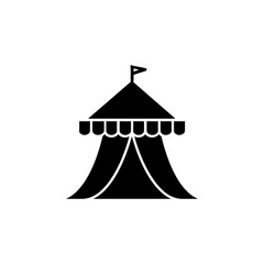 Circus tent icon flat line symbol set.