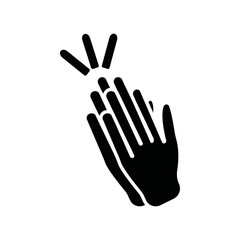 Obraz premium Clapping hands flat line symbol set.