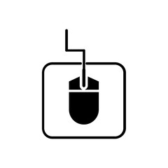 computer mouse pasd icon flat line symbol set.