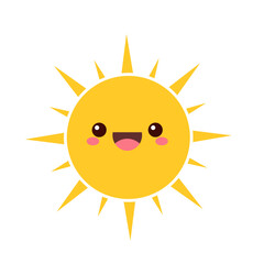Funny sun icon vector. Smiling sun illustration sign. Sun symbol or logo.