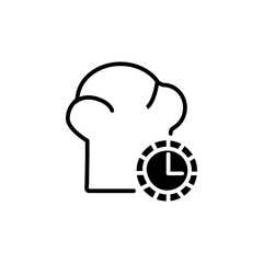 Cooking time icon flat line symbol set.
