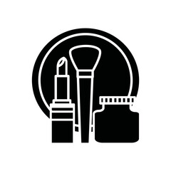 Cosmetics icon flat line symbol set.