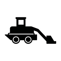 front loader truck icon flat line symbol set.