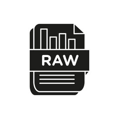 Raw data icon flat line symbol set.