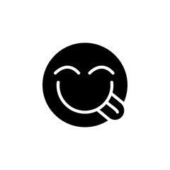 savoring food emoji icon flat line symbol set.