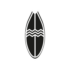 Surfboard icon flat line symbol set.
