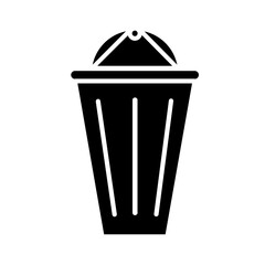 waste bin icon flat line symbol set.