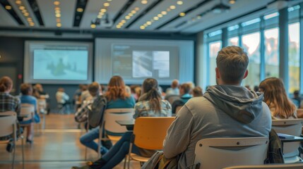 Fototapeta premium Attendees Immersed in a Dynamic Learning Environment Together