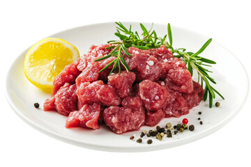 Fototapeta premium Sizzling Beef Stew Cubes: Ready for the pan 