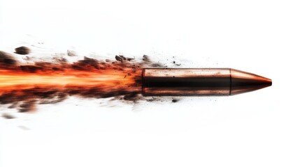 close-up 3d bullet in motion