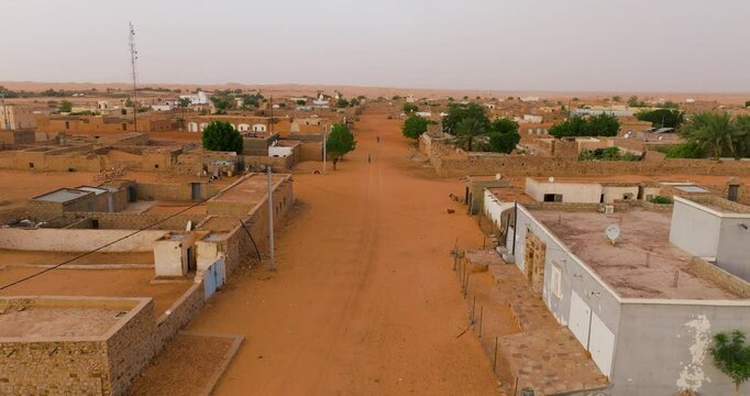Old Town Chinguetti In Mauritania - Drone Shot