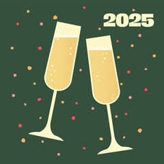 Happy new year 2025 celebration- vector illustration