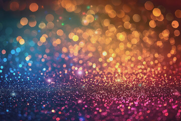 Glittering gradient background with hologram effect and magic light. Holographic fantasy background.